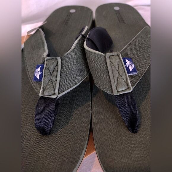 Dockers Hunter Green Brushed Eva Flip Flops Mens Size XL 12-13 - Picture 4 of 9
